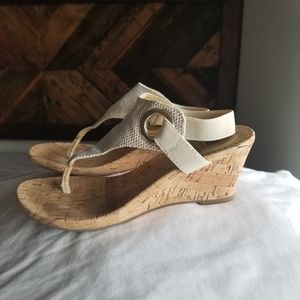 White Mountain wedge sandals